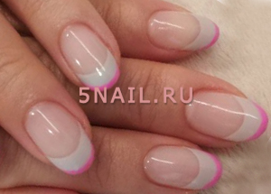 Бело розовые ногти