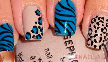 Дизайн ногтей с леопардовым рисунком